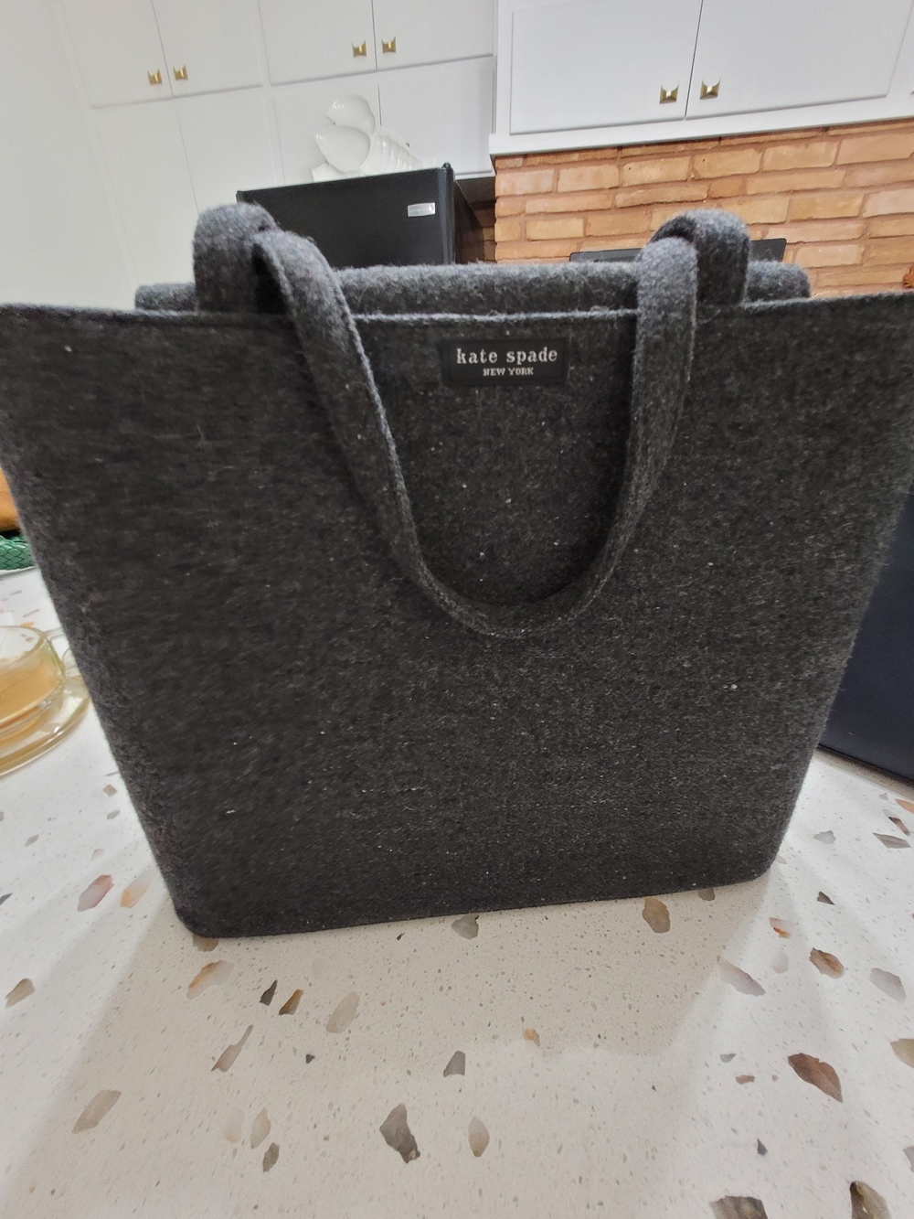 Kate Spade Charcoal Wool Tote Bag